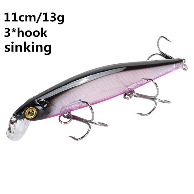 Minnow Fishing Lure 11cm 7.5cm sinking Wobblers Pesca Artificial Hard Bait 3 Hook Crankbait Bass carp Lures Fishing Tackle