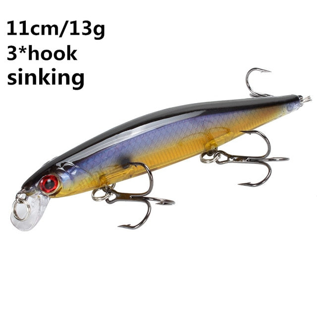 Minnow Fishing Lure 11cm 7.5cm sinking Wobblers Pesca Artificial Hard Bait 3 Hook Crankbait Bass carp Lures Fishing Tackle