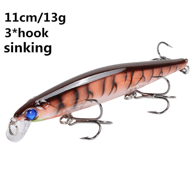 Minnow Fishing Lure 11cm 7.5cm sinking Wobblers Pesca Artificial Hard Bait 3 Hook Crankbait Bass carp Lures Fishing Tackle