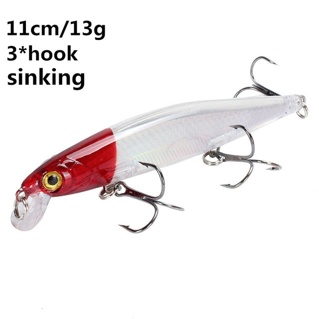 Minnow Fishing Lure 11cm 7.5cm sinking Wobblers Pesca Artificial Hard Bait 3 Hook Crankbait Bass carp Lures Fishing Tackle