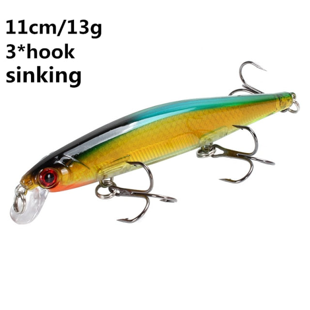 Minnow Fishing Lure 11cm 7.5cm sinking Wobblers Pesca Artificial Hard Bait 3 Hook Crankbait Bass carp Lures Fishing Tackle