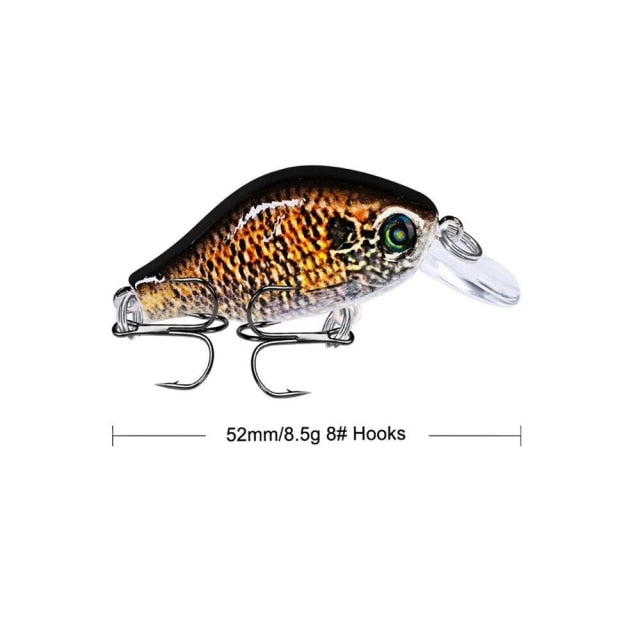 1pcs 52mm 8.5g Crank Fishing Lure Wobbler Floating Artificial plastic Hard Bait Trout Crankbait Bass Pike Japan Fishing Tackle