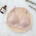 Women Lace Bra No Steel Ring Beauty Back Wrapped Chest Comfortable Daisy Brassiere Stretch Triangle Cup Padded Underwear 1/2Pcs