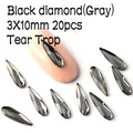2x6mm 3x10mm Strass 20pcs Red AB Crystal Flat Back Nail Art Glitter Rhinestone Glass Manicure Tips Charms 3D Nail Art Decoration