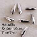 2x6mm 3x10mm Strass 20pcs Red AB Crystal Flat Back Nail Art Glitter Rhinestone Glass Manicure Tips Charms 3D Nail Art Decoration