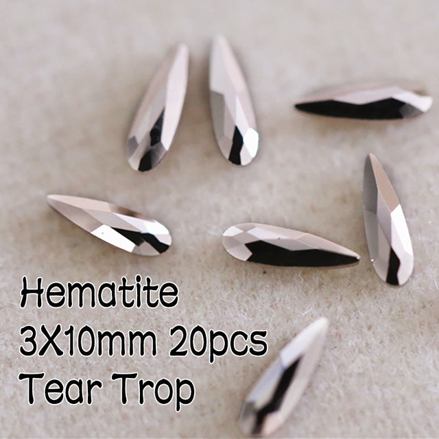 2x6mm 3x10mm Strass 20pcs Red AB Crystal Flat Back Nail Art Glitter Rhinestone Glass Manicure Tips Charms 3D Nail Art Decoration