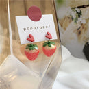 AOMU 2020 New Japan Korean Cherry Fruit Shaped Drop Earrings For Women Sweet Girls Cute Brincos Line Pendientes Jewelry Gifts