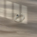 AOMU 2020 Fashion Crystal Beaded Rings Cute Minimalist Coloful Beads Geometric Stacked Fine Rings for Women Party Gift Jewelry