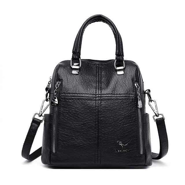 2020 New High Quality Leather Backpack Women Shoulder Bags Multifunction Travel Backpack School Bags for Girls Bagpack mochila