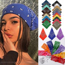 Vintage Bohemia Print Bandana Hair Bands for Girls  Women Headband Scarf  Face Mask Cross Turban Bandanas Headwear 55cmX55cm