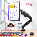 NB NEW F80+2pc USB3.0 17-27" desktop LED LCD Monitor Holder Arm Gas Spring Full Motion 2-9kg ergonomica dual arm