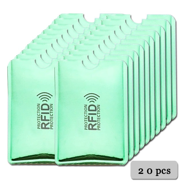 Anti Rfid Wallet Blocking Reader Lock Bank Card Holder Id Bank Card Case Protection Metal Credit Card Holder Aluminium 6*9.3cm