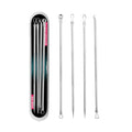 4PCS  Acne Blemish Remover Blackhead Extractor Black Dots Cleaner Needles Set Black Spots Pore Cleanser Tool   Rose Gold Sliver