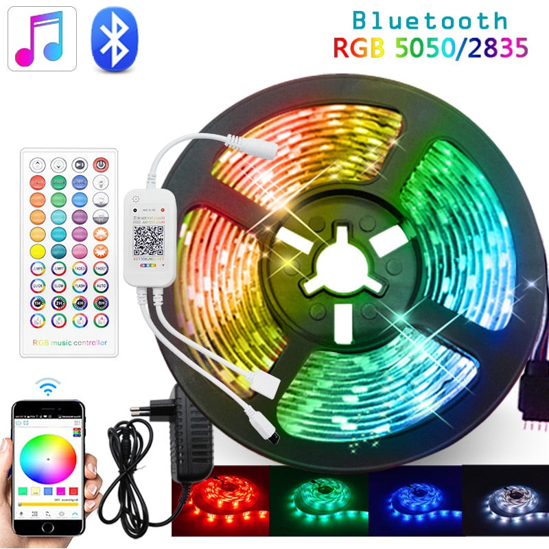 Bluetooth Music 5M 10M 15M LED Strip Light 5050 SMD 2835 Flexible Ribbon luces led light strip tira fita led rgb led decoration