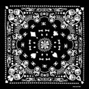 New Design Fashion Hip Hop 100% Cotton Skull Bandana Square Scarf Black Paisley Bicycle Headband For Women/Men/Boys/Girls