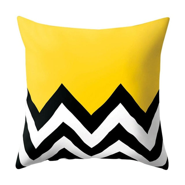 New Style Geometric Yellow Pillowcase Decorative Cushion For Sofa DIY Printed Pillow Chair Car Cushion Christmas Home Decoration