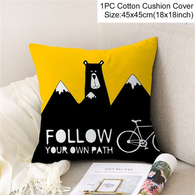 New Style Geometric Yellow Pillowcase Decorative Cushion For Sofa DIY Printed Pillow Chair Car Cushion Christmas Home Decoration