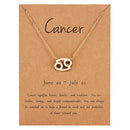 Female Elegant Star Zodiac Sign 12 Constellation Necklaces Pendant Charm Gold Chain Choker Necklaces for Women Jewelry Cardboard