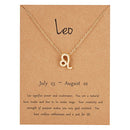 Female Elegant Star Zodiac Sign 12 Constellation Necklaces Pendant Charm Gold Chain Choker Necklaces for Women Jewelry Cardboard