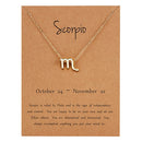 Female Elegant Star Zodiac Sign 12 Constellation Necklaces Pendant Charm Gold Chain Choker Necklaces for Women Jewelry Cardboard