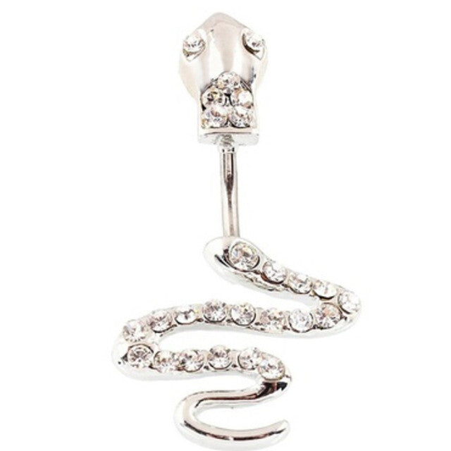 14G 316L surgical steel bar Nickel-free Retail Snake belly button ring fashion lizard lady body piercing navel belly jewelry