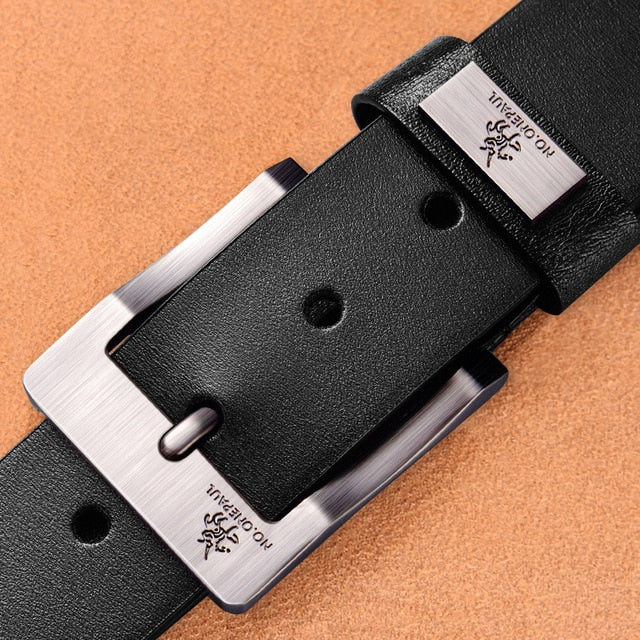 NO.ONEPAUL Genuine Leather For Men High Quality Black Buckle Jeans Belt Cowskin Casual Belts Business Belt Cowboy waistband