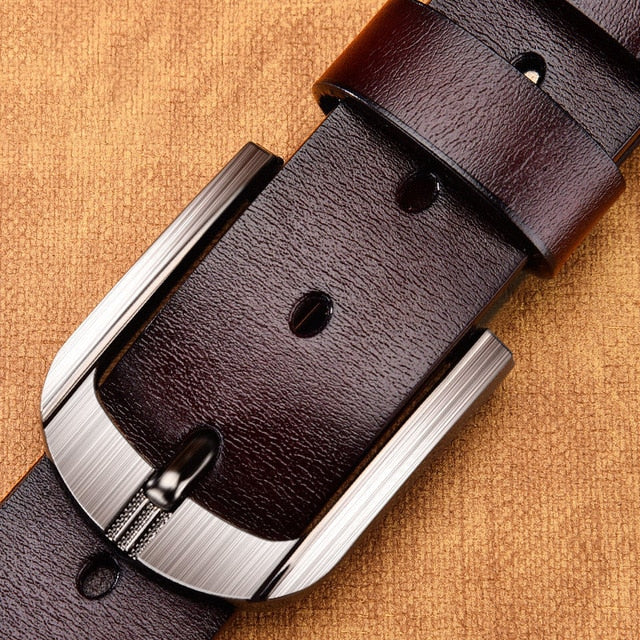 NO.ONEPAUL Genuine Leather For Men High Quality Black Buckle Jeans Belt Cowskin Casual Belts Business Belt Cowboy waistband