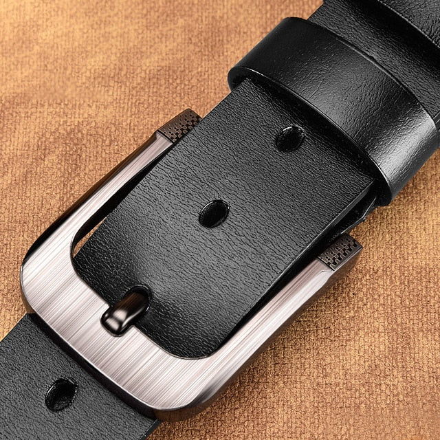 NO.ONEPAUL Genuine Leather For Men High Quality Black Buckle Jeans Belt Cowskin Casual Belts Business Belt Cowboy waistband