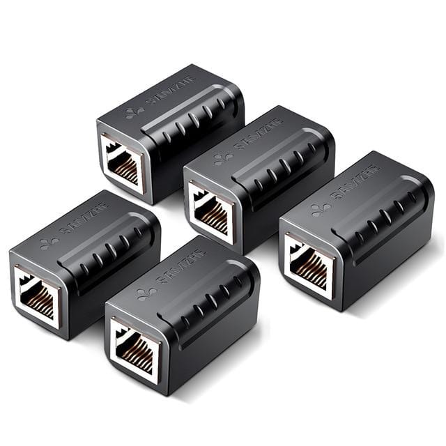 SAMZHE Ethernet Cable Adapter 8P8C RJ45 Lan Cable Extension Connector for Internet Connection Female to Female