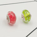Buipoey 2pcs New Luminous Glass Beads Charm Fit original Brands Bracelet Bangle Fashion necklace Jewelry for Women Men gifts