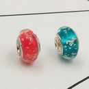 Buipoey 2pcs New Luminous Glass Beads Charm Fit original Brands Bracelet Bangle Fashion necklace Jewelry for Women Men gifts
