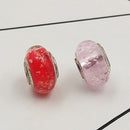 Buipoey 2pcs New Luminous Glass Beads Charm Fit original Brands Bracelet Bangle Fashion necklace Jewelry for Women Men gifts