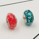Buipoey 2pcs New Luminous Glass Beads Charm Fit original Brands Bracelet Bangle Fashion necklace Jewelry for Women Men gifts