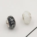 Buipoey 2pcs New Luminous Glass Beads Charm Fit original Brands Bracelet Bangle Fashion necklace Jewelry for Women Men gifts