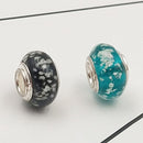 Buipoey 2pcs New Luminous Glass Beads Charm Fit original Brands Bracelet Bangle Fashion necklace Jewelry for Women Men gifts