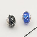 Buipoey 2pcs New Luminous Glass Beads Charm Fit original Brands Bracelet Bangle Fashion necklace Jewelry for Women Men gifts