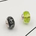 Buipoey 2pcs New Luminous Glass Beads Charm Fit original Brands Bracelet Bangle Fashion necklace Jewelry for Women Men gifts