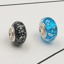 Buipoey 2pcs New Luminous Glass Beads Charm Fit original Brands Bracelet Bangle Fashion necklace Jewelry for Women Men gifts