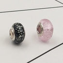 Buipoey 2pcs New Luminous Glass Beads Charm Fit original Brands Bracelet Bangle Fashion necklace Jewelry for Women Men gifts