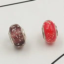 Buipoey 2pcs New Luminous Glass Beads Charm Fit original Brands Bracelet Bangle Fashion necklace Jewelry for Women Men gifts