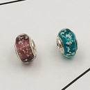 Buipoey 2pcs New Luminous Glass Beads Charm Fit original Brands Bracelet Bangle Fashion necklace Jewelry for Women Men gifts