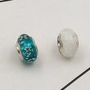 Buipoey 2pcs New Luminous Glass Beads Charm Fit original Brands Bracelet Bangle Fashion necklace Jewelry for Women Men gifts