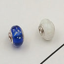 Buipoey 2pcs New Luminous Glass Beads Charm Fit original Brands Bracelet Bangle Fashion necklace Jewelry for Women Men gifts