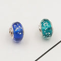 Buipoey 2pcs New Luminous Glass Beads Charm Fit original Brands Bracelet Bangle Fashion necklace Jewelry for Women Men gifts