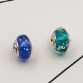 Buipoey 2pcs New Luminous Glass Beads Charm Fit original Brands Bracelet Bangle Fashion necklace Jewelry for Women Men gifts