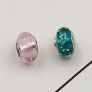 Buipoey 2pcs New Luminous Glass Beads Charm Fit original Brands Bracelet Bangle Fashion necklace Jewelry for Women Men gifts