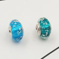 Buipoey 2pcs New Luminous Glass Beads Charm Fit original Brands Bracelet Bangle Fashion necklace Jewelry for Women Men gifts