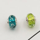 Buipoey 2pcs New Luminous Glass Beads Charm Fit original Brands Bracelet Bangle Fashion necklace Jewelry for Women Men gifts