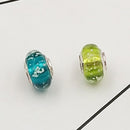 Buipoey 2pcs New Luminous Glass Beads Charm Fit original Brands Bracelet Bangle Fashion necklace Jewelry for Women Men gifts