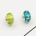 Buipoey 2pcs New Luminous Glass Beads Charm Fit original Brands Bracelet Bangle Fashion necklace Jewelry for Women Men gifts